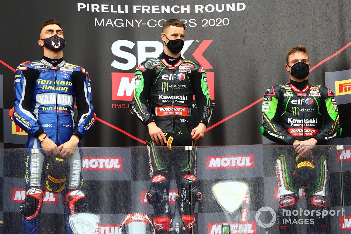 Loris Baz, Ten Kate Racing Yamaha, Jonathan Rea, Kawasaki Racing Team, Alex Lowes, Kawasaki Racing Team