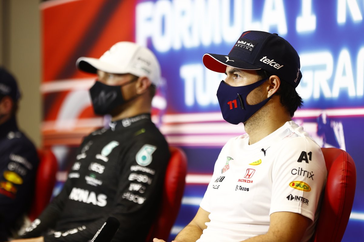 Sergio Perez, Red Bull Racing, 3a posizione, in conferenza stampa