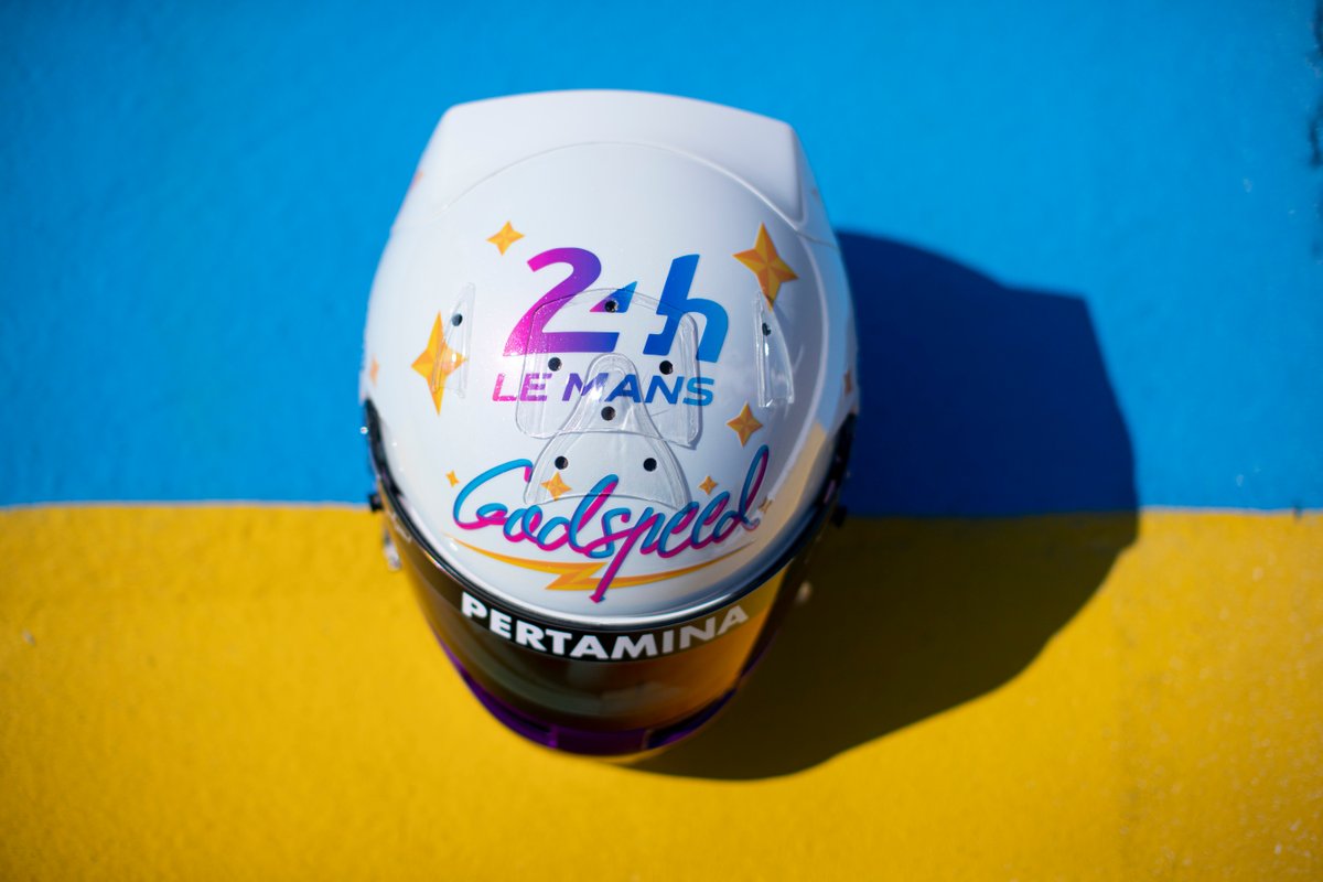 #28 JOTA Oreca 07 - Gibson LMP2, Sean Gelael, helm spesial Le Mans 24H