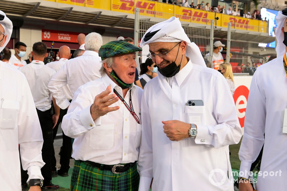 Sir Jackie Stewart with dignitaries on the grid