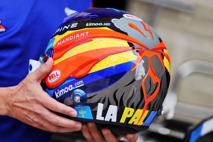 El casco de Fernando Alonso, Alpine, para el GP de Estados Unidos 2021