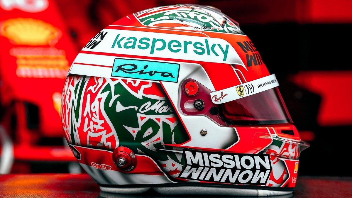 Casque spécial de Charles Leclerc, Ferrari