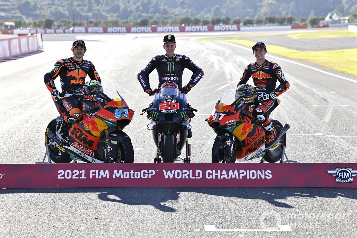 Remy Gardner, Red Bull KTM Ajo, Fabio Quartararo, Yamaha Factory Racing, Pedro Acosta, Red Bull KTM Ajo