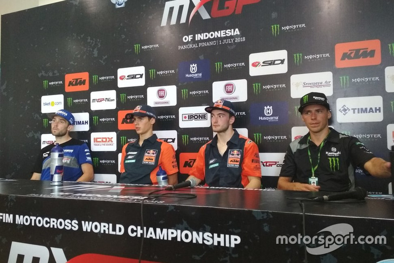 Shaun Simpson Wilvo Yamaha MXGP, Jorge Prado KTM Factory Racing, Jeffrey Herlings, KTM Factory Racing and Julien Lieber Kawasaki Racing