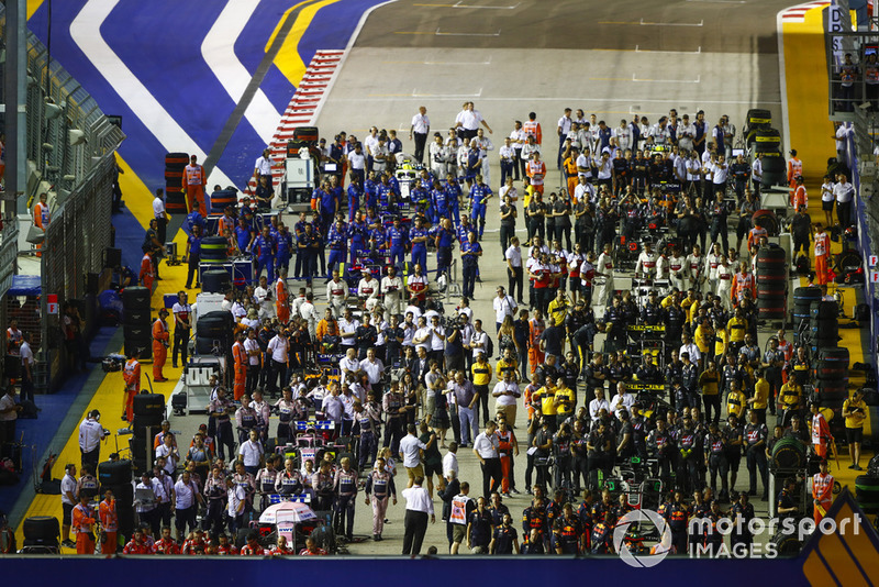 La parrilla del circuito de Singapur