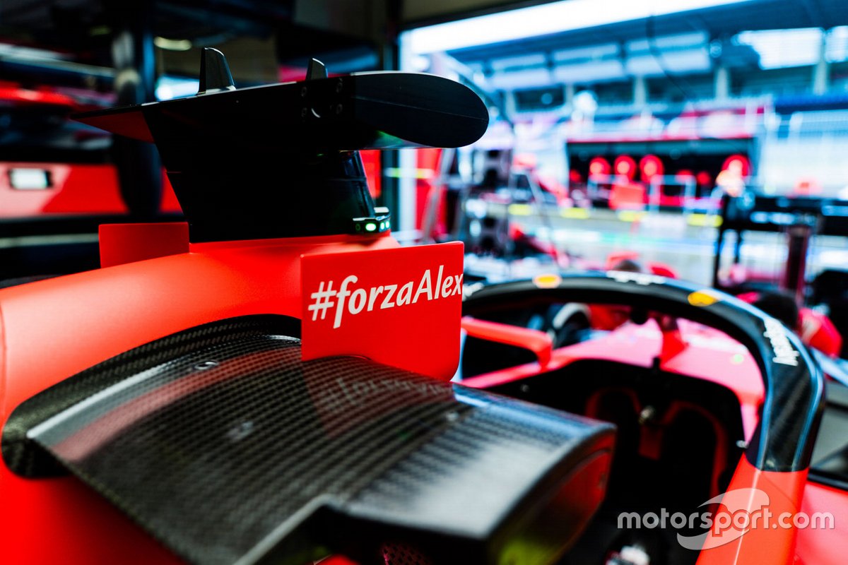 Forza Alex message on the Ferrari SF1000