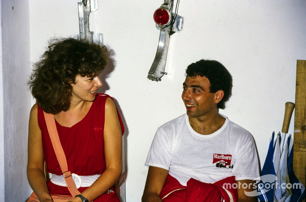 Michele Alboreto, Ferrari con su esposa Nadia