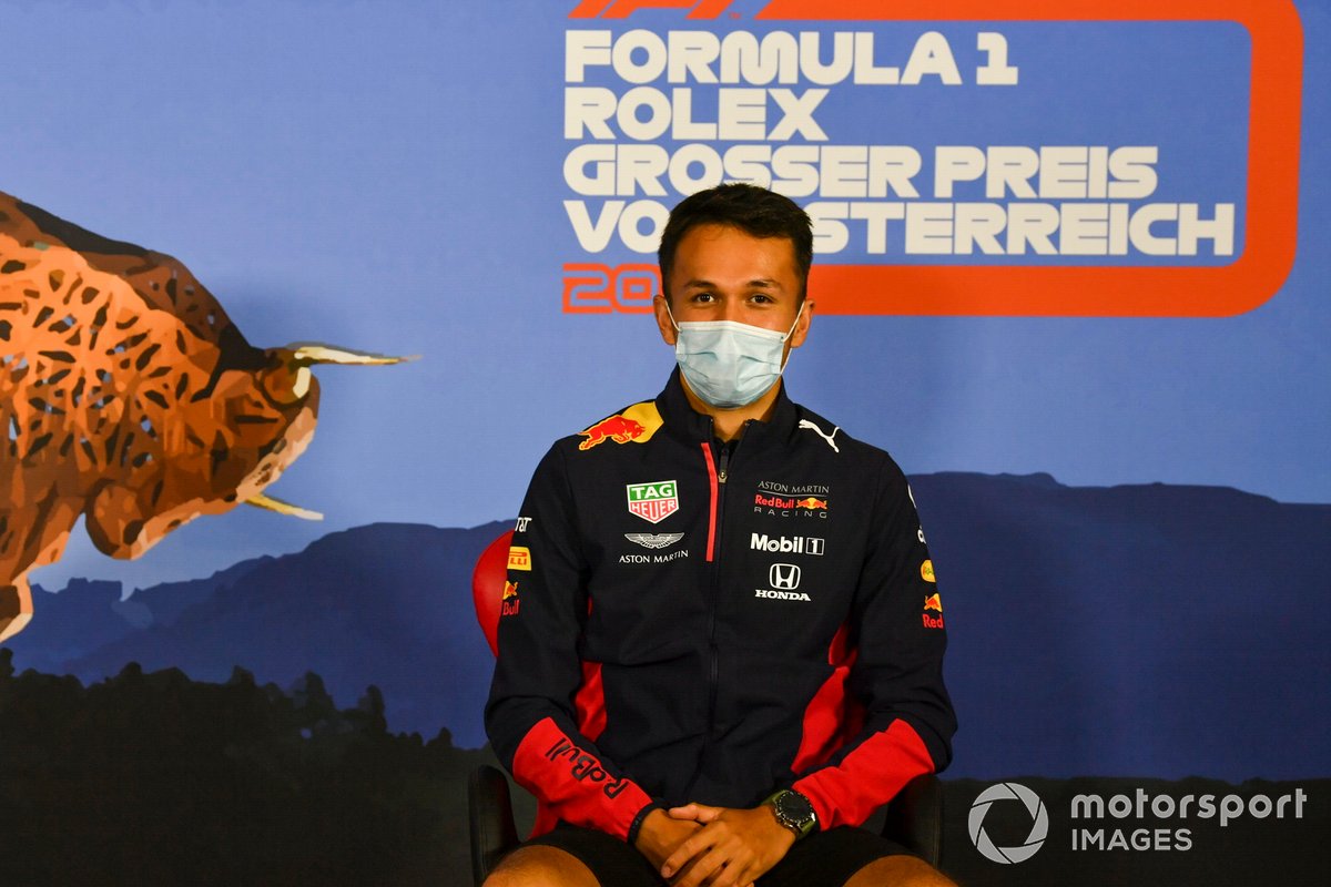 Alex Albon, Red Bull Racing in the press conference 