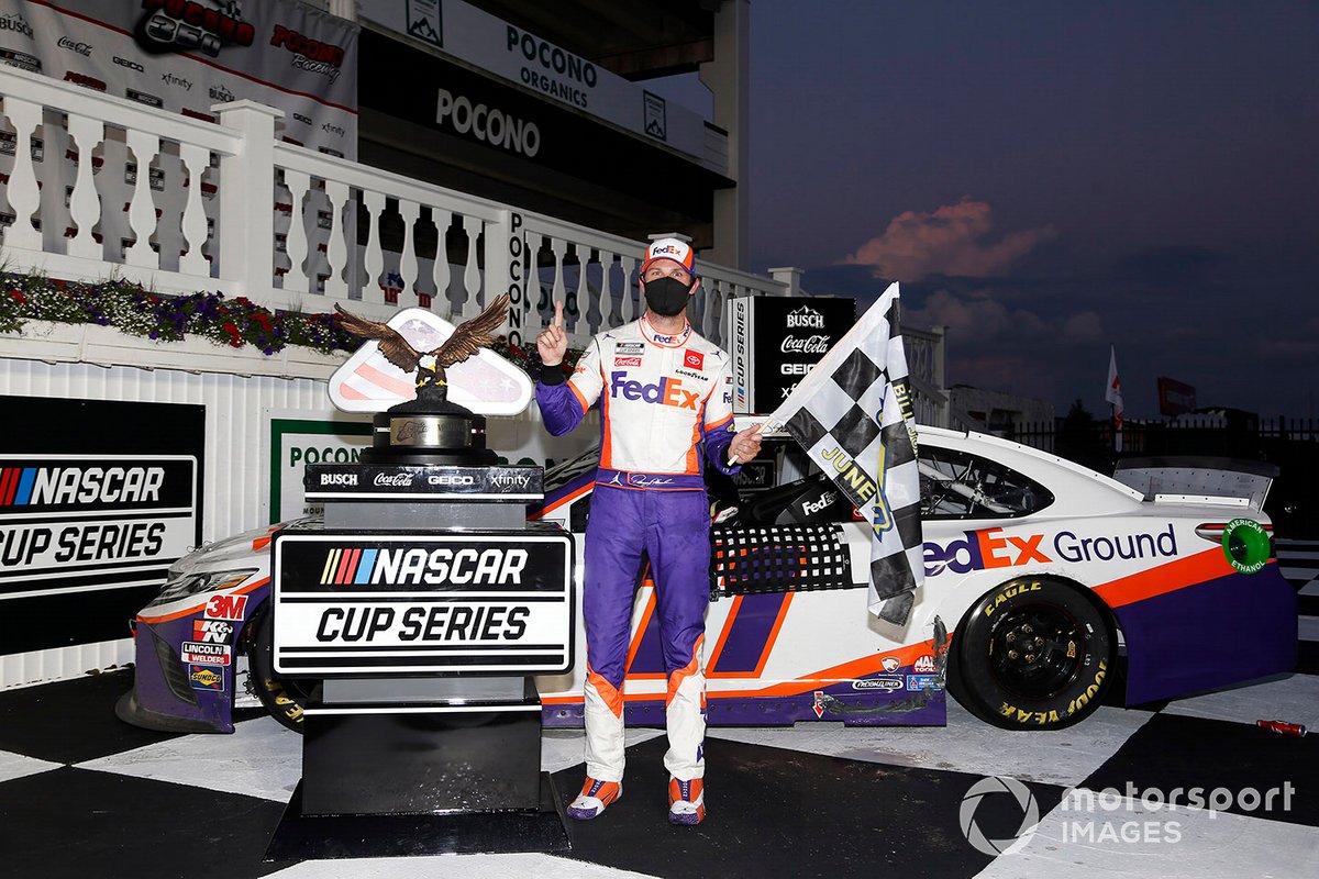 Race Winner Denny Hamlin, Joe Gibbs Racing, Toyota Camry