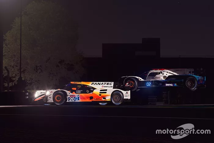 #20 Team Redline Oreca 07 LMP2: Max Verstappen, Lando Norris, Atze Kerkhof, Greger Huttu, #13 Rebellion Williams Esport Oreca 07 LMP2: Agustin Canapino, Jack Aitken, Alex Arana, Michael Romanidis