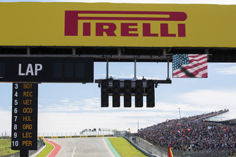 Pirelli hoarding above the start lights