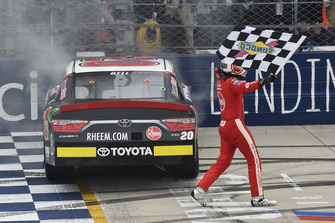 Christopher Bell, Joe Gibbs Racing, Toyota Camry Rheem celebrates his win