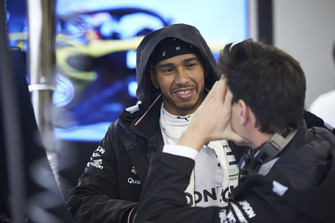 Lewis Hamilton, Mercedes AMG F1, with Toto Wolff, Executive Director (Business), Mercedes AMG