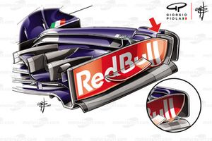 Comparaison des dérives de l'aileron avant de la Toro Rosso STR13