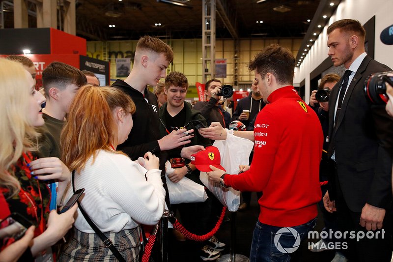 Charles Leclerc, Ferrari signs autographs for fans