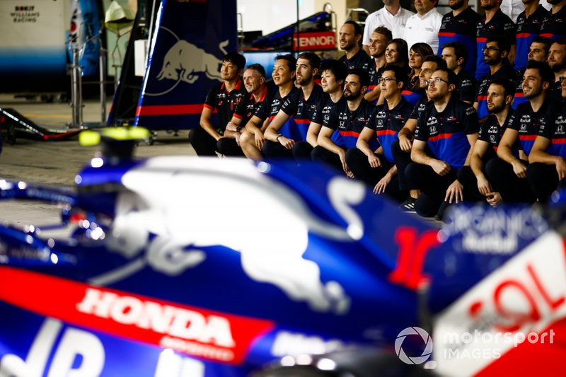 The Toro Rosso team poses for a group photo