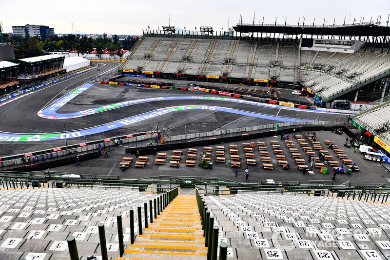 Grand stand view of the track