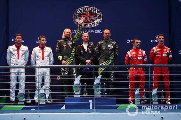 #92 Porsche GT Team Porsche 911 RSR: Michael Christensen, Kevin Estre, #95 Aston Martin Racing Aston Martin Vantage AMR: Marco Sorensen, Nicki Thiim, #51 AF Corse Ferrari 488 GTE EVO: Alessandro Pier Guidi, James Calado 