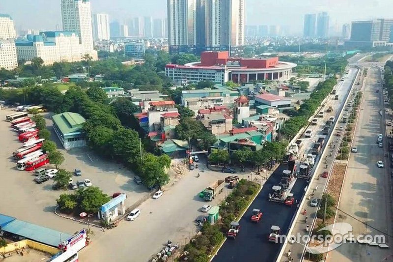 Bauarbeiten am Stadtkurs in Hanoi