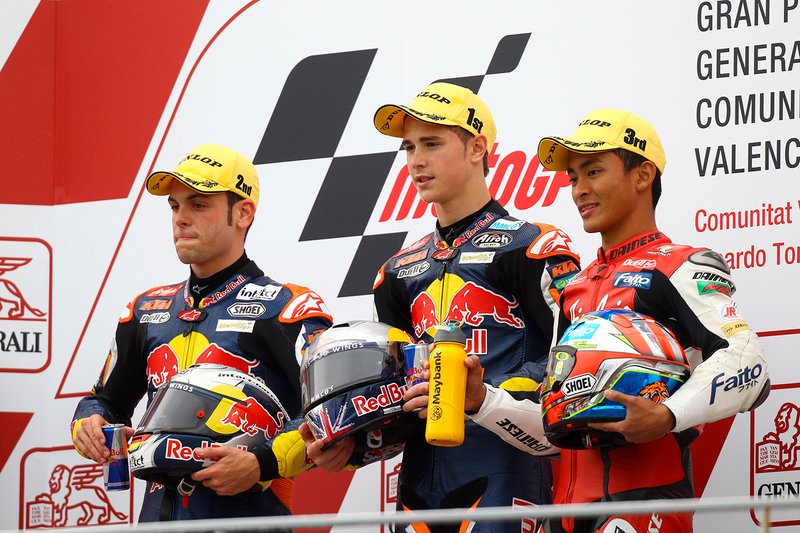 Sandro Cortese, Red Bull KTM Ajo, Danny Kent, Red Bull KTM Ajo, Zulfahmi Khairuddin, Air Asia SIC Ajo