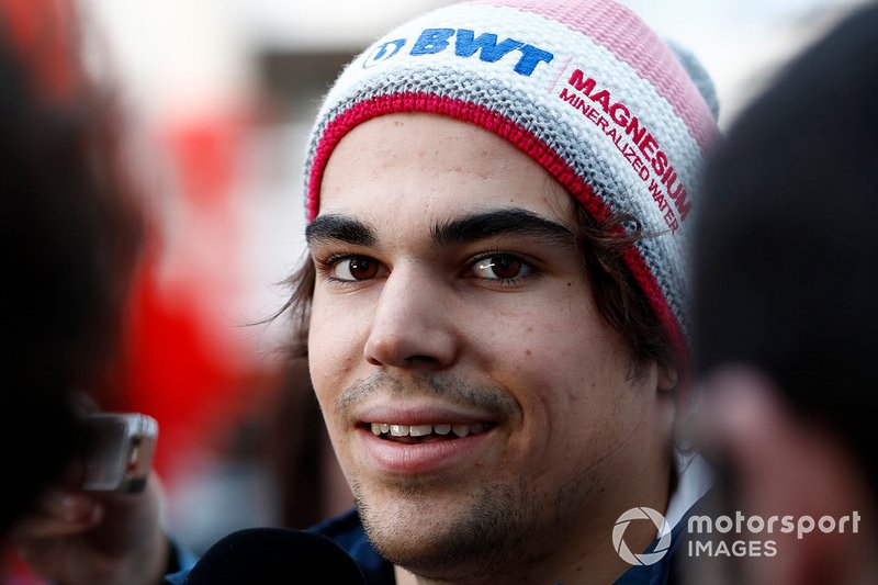 Lance Stroll, SportPesa Racing Point F1 Team talks with the media