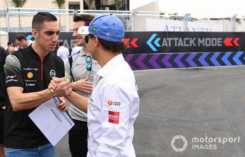 Felipe Massa, Venturi Formula E, stringe la mano a Sébastien Buemi, Nissan e.Damss