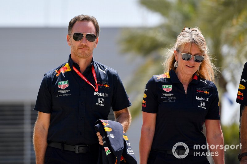 Christian Horner, Team Principal, Red Bull Racing, and Jayne Poole, HR Director, Red Bull Racing (F1) & Red Bull Technology