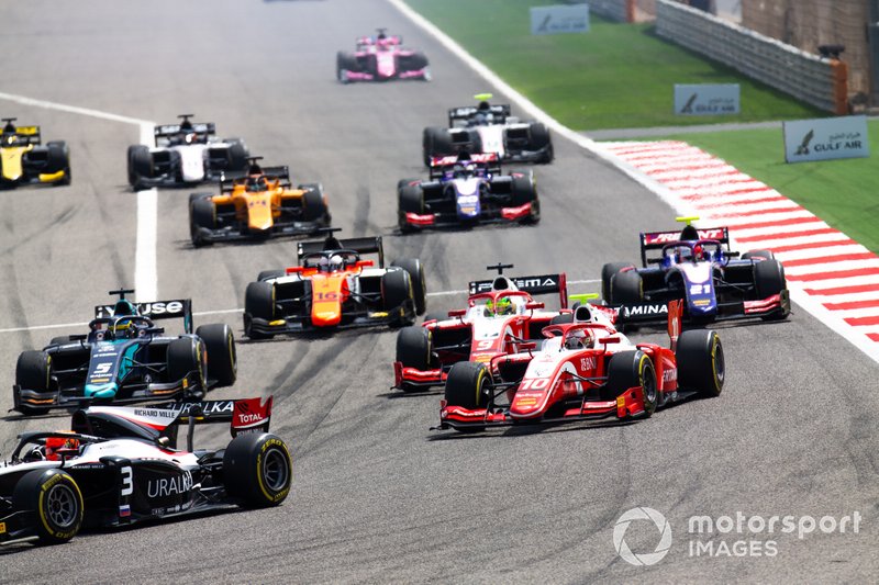 Sean Gelael, PREMA RACING, Mick Schumacher, PREMA RACING and Sergio Sette Camara, DAMS
