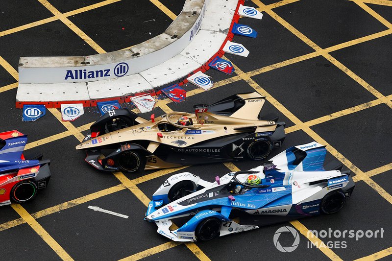 Jean-Eric Vergne, DS TECHEETAH, DS E-Tense FE19 y Alexander Sims, BMW I Andretti Motorsports, BMW iFE.18