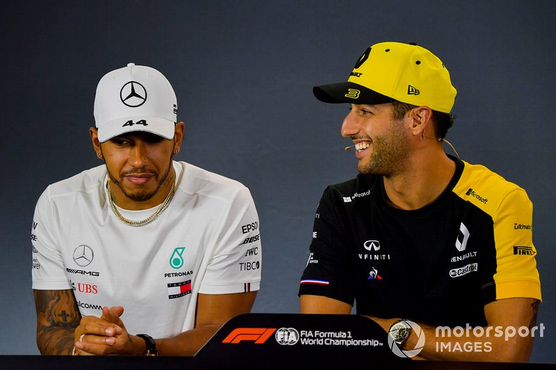 Lewis Hamilton, Mercedes AMG F1 and Daniel Ricciardo, Renault F1 Team in Press Conference