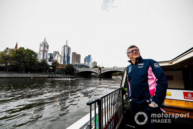 Otmar Szafnauer, team principal, Racing Point on the way to the Federation Square event