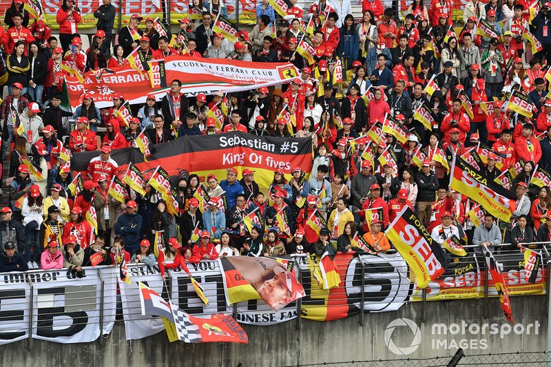 Crowd support for Sebastian Vettel, Ferrari