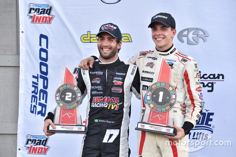Ganador de la carrera Santiago Urrutia, Schmidt Peterson Motorsports, segundo lugar André Negrao, Schmidt Peterson Motorsports