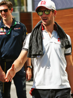 Romain Grosjean, Haas F1 Team on the drivers parade