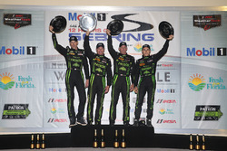Overall winners Johannes van Overbeek, Scott Sharp, Ed Brown, Pipo Derani, ESM Racing