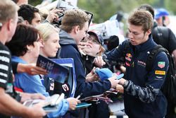 Daniil Kvyat, Red Bull Racing signs autographs for the fans