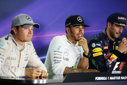 Conférence de presse : le vainqueur Lewis Hamilton, Mercedes AMG F1 Team, le second Nico Rosberg, Mercedes AMG F1 Team, le troisième Daniel Ricciardo, Red Bull Racing