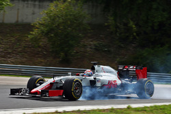 Romain Grosjean, Haas F1 Team VF-16 bloque une roue au freinage