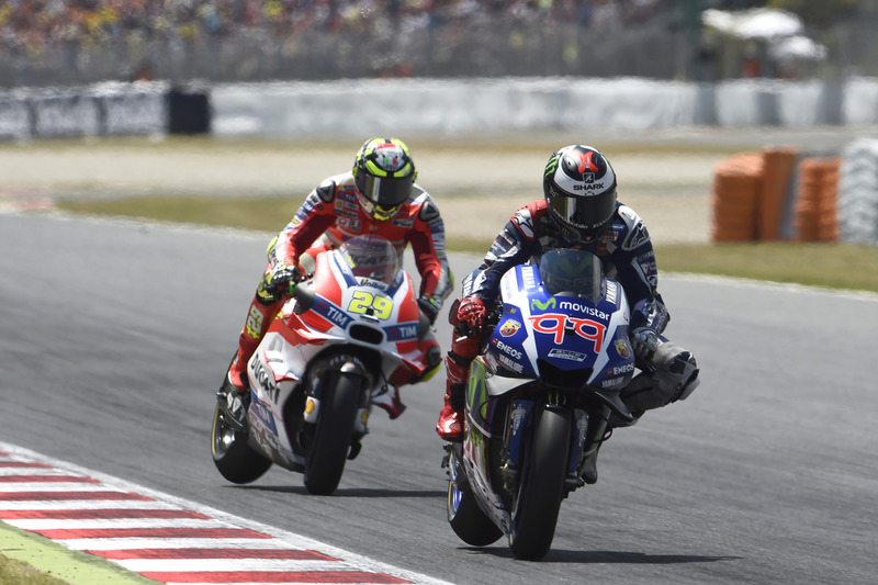 Jorge Lorenzo, Yamaha Factory Racing justo antes del incidente con Andrea Iannone, Ducati Team