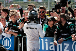 Nico Rosberg, Mercedes AMG F1 celebrates his second position with the team