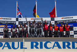 Podium: race winners #911 Precote Herberth Motorsport Porsche 991 GT3 R: Alfred Renauer, Robert Renauer, Daniel Allemann, Ralf Bohn, second place #30 Ram Racing Mercedes AMG GT3: Stuart Hall, Roald Goethe, Daniel Brown, Jamie Campbell-Walter, third place #10 Hofor Racing Mercedes SLS AMG GT3: Michael Kroll, Roland Eggimann, Kenneth Heyer, Christiaan Frankenhout