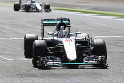 Race winner Lewis Hamilton, Mercedes AMG F1 W07 Hybrid celebrates at the end of the race