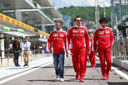 Sebastian Vettel, Ferrari walks the circuit with the team