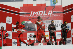 Podio GT3 Gara 2: al secondo posto Casè-Tempesta, Scuderia Baldini 27 Network, i vincitori Leo-Cheever, Scuderia Baldini 27 Network, al terzo posto Zonzini-Russo, Audi Sport Italia