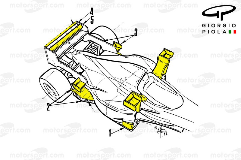 Vue arrière de la Tyrrell 025 au GP de Monaco