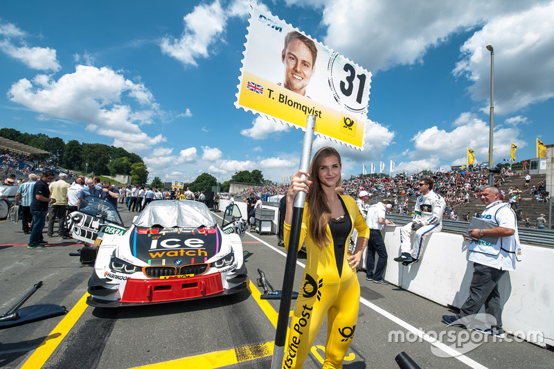 Grid girl, Tom Blomqvist, BMW Team RBM, BMW M4 DTM