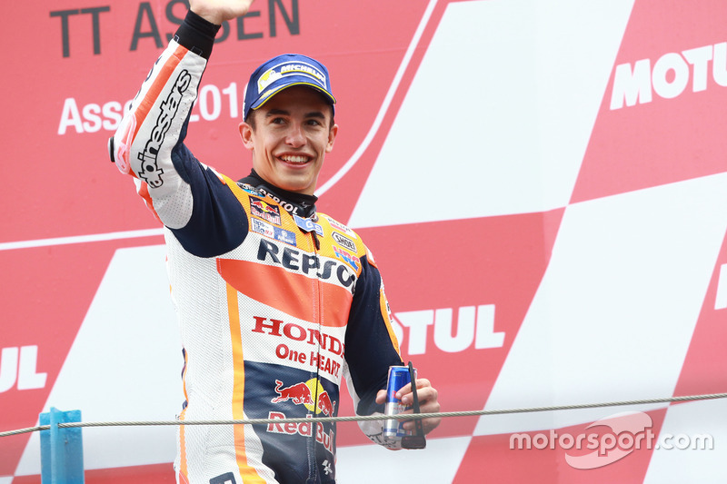Podio: il secondo classificato Marc Marquez, Repsol Honda Team