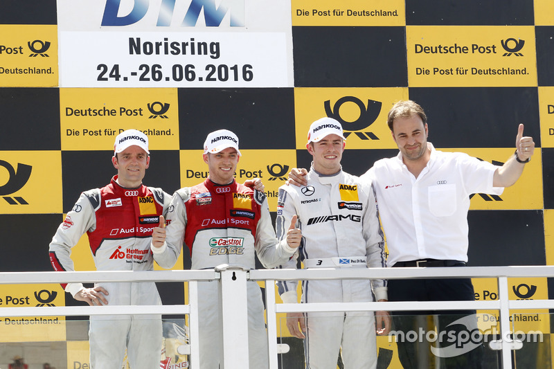 Podio: Ganador de la carrera Edoardo Mortara, Audi Sport Team Abt Sportsline, Audi RS 5 DTM; segundo