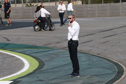 Mike Webb, MotoGP race director, at new chicane to replace turn 12