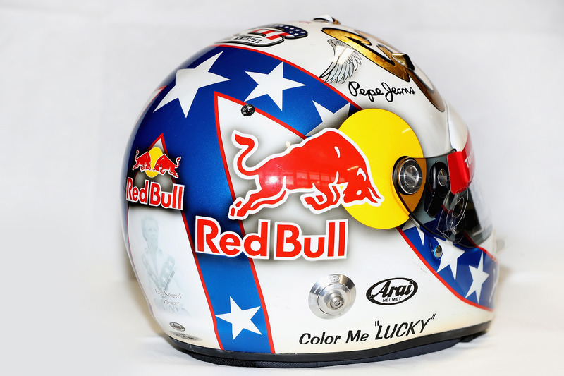 El casco edición especial inspirado en Evel Knievel que utilizará Daniel Ricciardo, Red Bull Racing